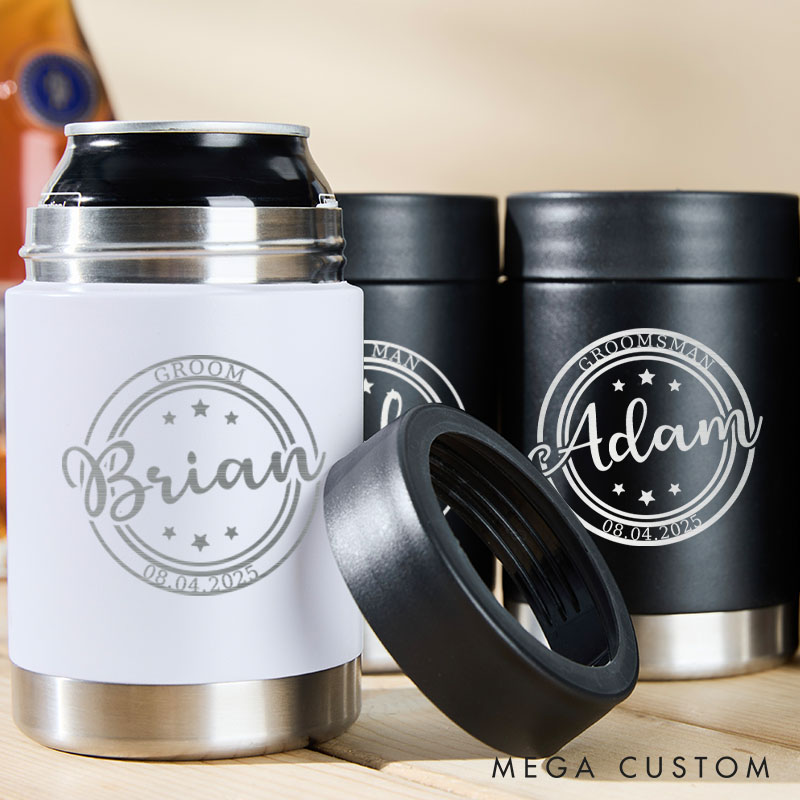 Personalized Wedding Can Coolers for Groom Wedding Party Gift Can Cooler Bachelor Party Favors for Groomsman