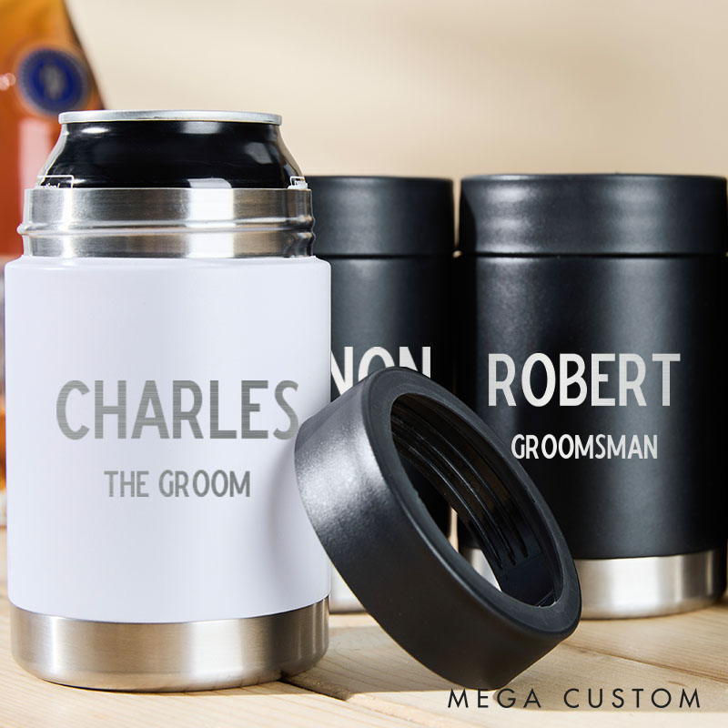 Personalized Wedding Party Can Coolers Groom Gift Tumbler Groomsmen Proposal Gifts Bachelor Party Favors Can Holder