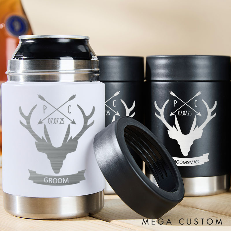 Personalized Wedding Can Coolers for Groom Bachelor Party Tumblers Best Man Gift Can Cooler Groomsmen Proposal Can Holder