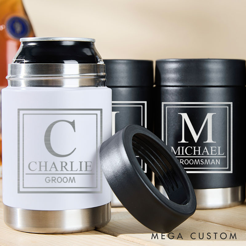  Personalized Wedding Can Coolers for Groom Club Bachelor Party Gift for Groom Best Man Proposal Can Cooler Groomsmen Beer Can Holder