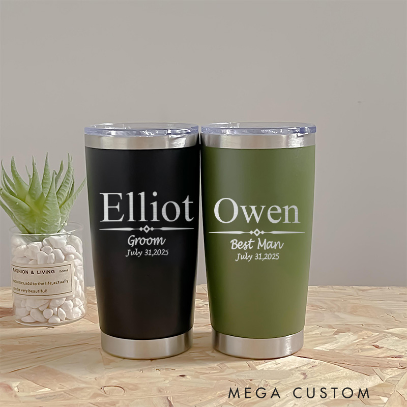 Personalized Groomsman Proposal Tumbler Groomsman 20oz Insulated Tumblers 20oz Tumbler for Best Man Bachelor Party Favor Best Man Gift
