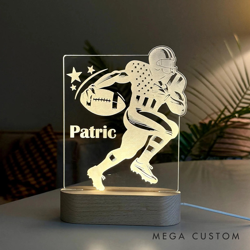 [Copy]Personalized American Football Cityscape Design LED Night Light with Custom Name