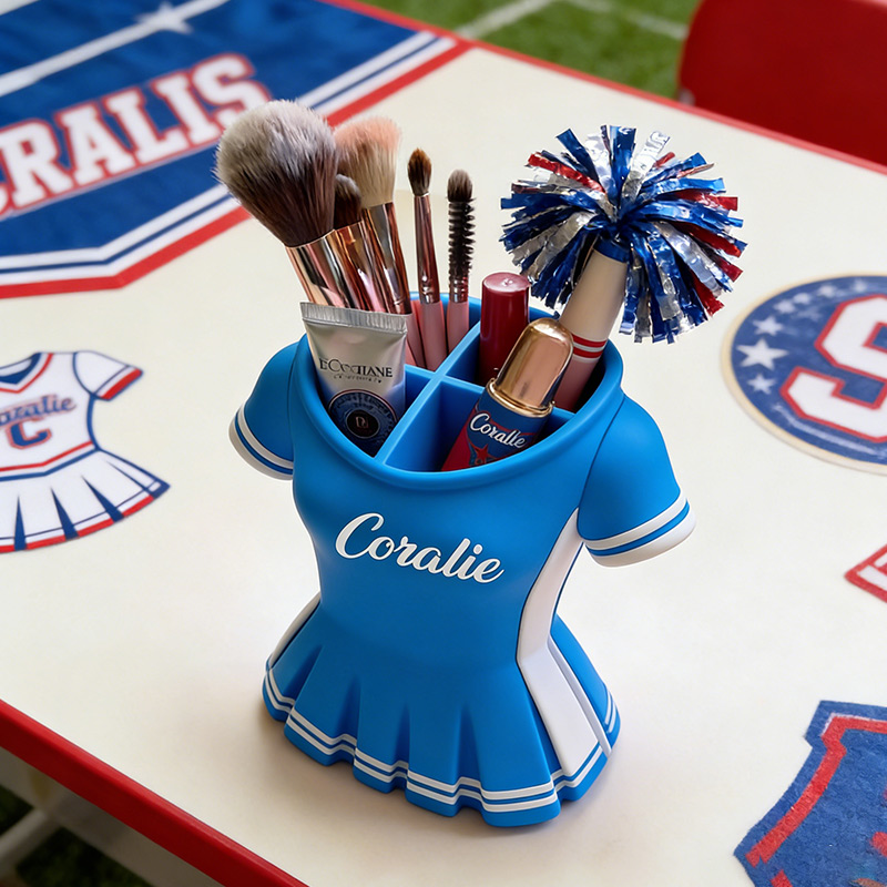 Personalized Cheerleading Uniforms Makeup Brush Organizer Desktop Storage Gifts for Cheerleading Teams