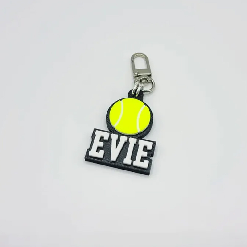 Personalized Sports Keychains with Custom Names and 3D Sports Ball Designs