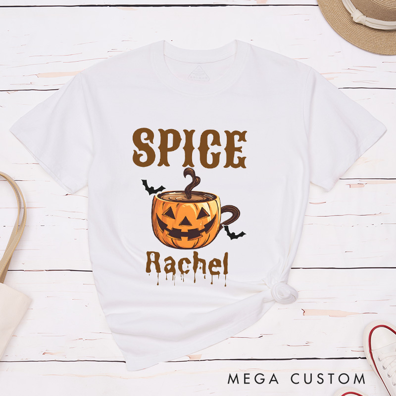 Personalized Pumpkin Coffee Mug Couple Halloween Matching T-Shirt Funny Matching Halloween Shirt Gift For Him and Her 