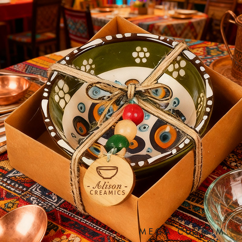 Personalized Ceramic Bowl Bohemian Style Bowl with Custom Name Engraving Gift for Pottery Ceramic Enthusiasts