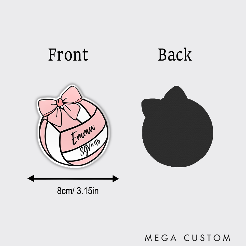 Personalized Volleyball Vibrant Design Fridge Magnets with Custom Text for Team Players