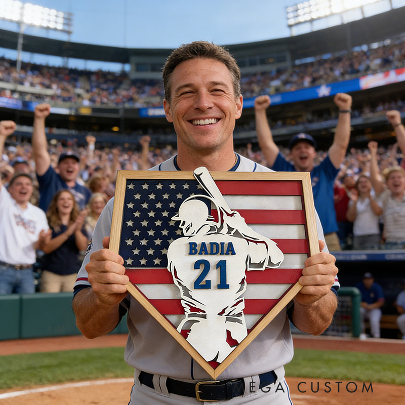 Personalized Baseball Name Sign 3D Baseball Plaque Gift for Baseball Lovers