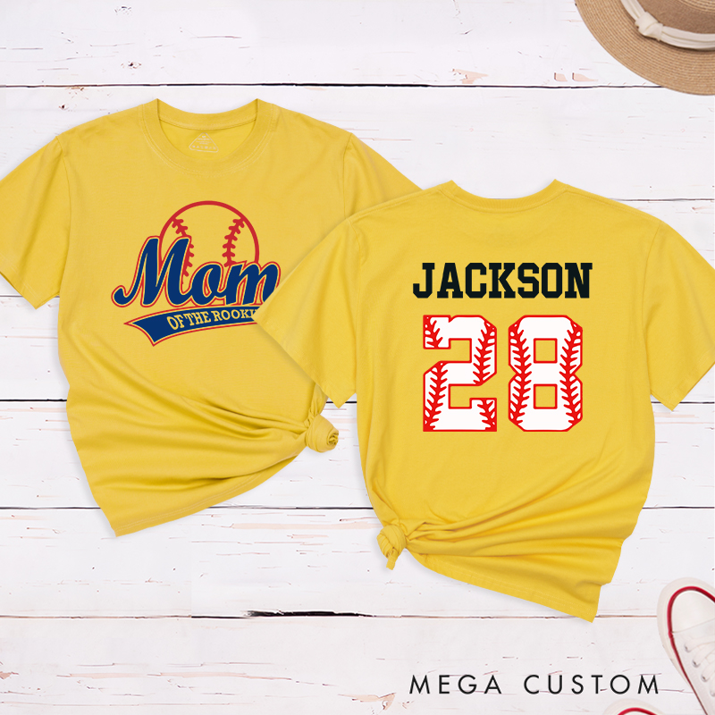 Personalized Baseball Name and Number T-Shirt for Mom