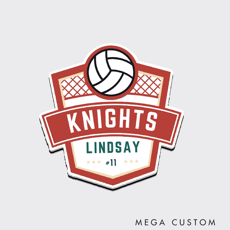 Personalized Volleyball Fridge Magnets with Custom Team Name, Player Name and Number for Athlete