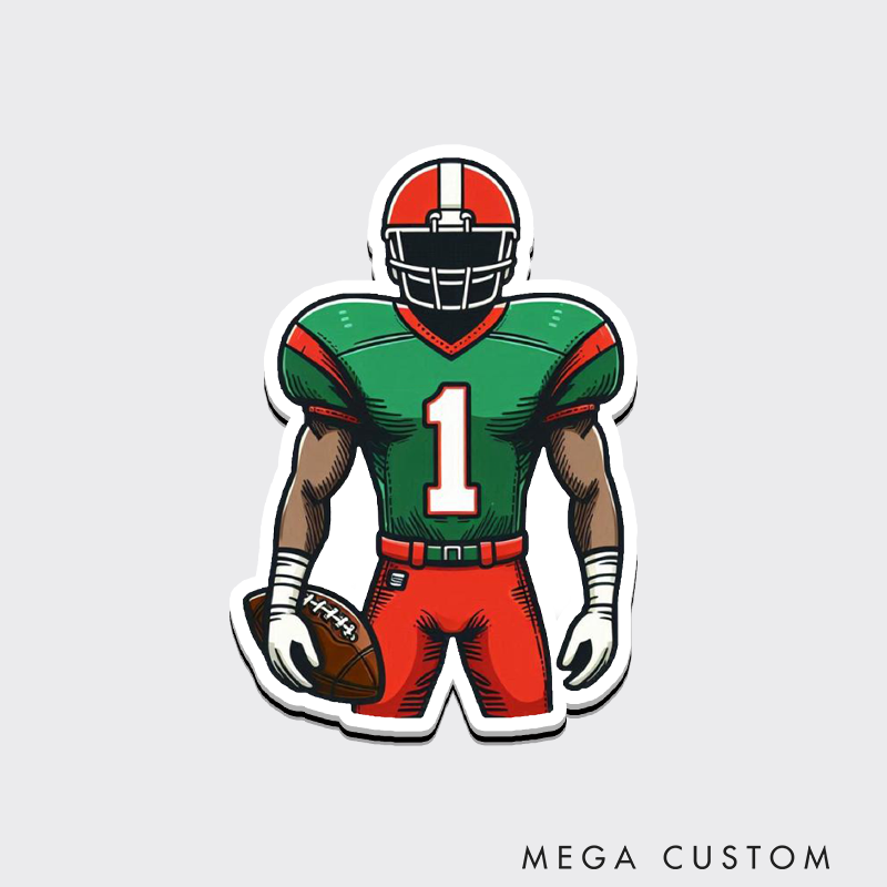 Personalized American Football Player Fridge Magnets with Custom Jersey Number for a Vibrant Sports Look