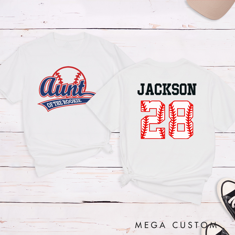 Personalized Baseball Name and Number T-Shirt for Aunt