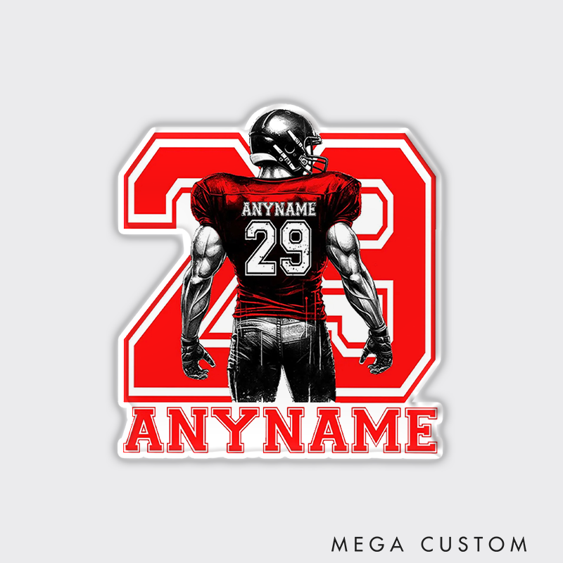Personalized American Football Fridge Magnets with Custom Name and Number on the Back