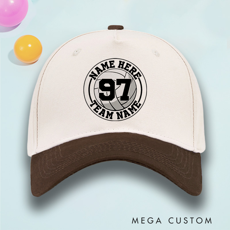 PersonalizedVolleyball 3D Cotton Two Tone Cap with Custom Team Name, Player Name and Number for Game Day