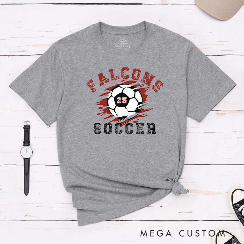 Personalized Soccer T-Shirt with Custom Team Name and Number Design