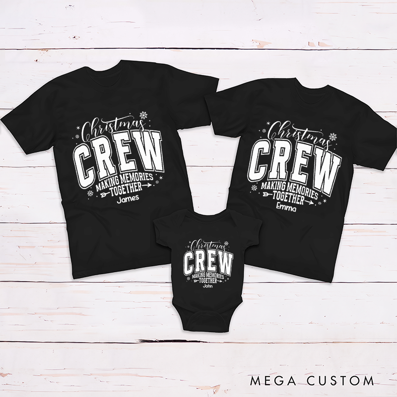 Personalized Joyful Christmas Crew Apparel for Family Celebrations and Togetherness Matching Outfit