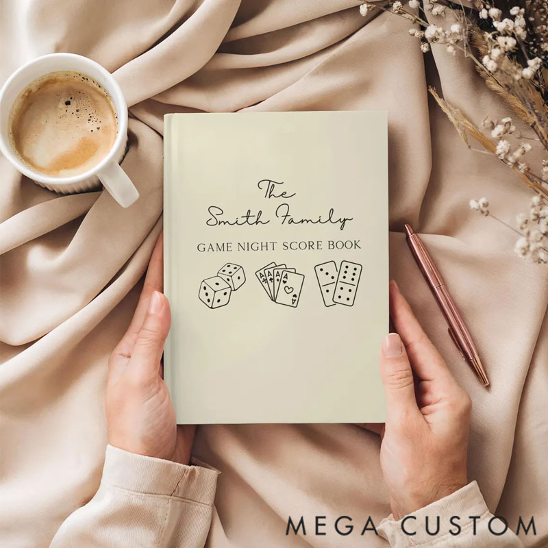 Personalized Score Book for Families Custom Family Game Night Gifts 