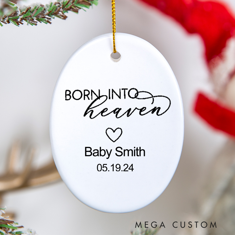 Personalized Baby Loss Ornament Gift Infant Loss Keepsake for Christmas Tree Born into Heaven Miscarriage Keepsake Sympathy Gifts