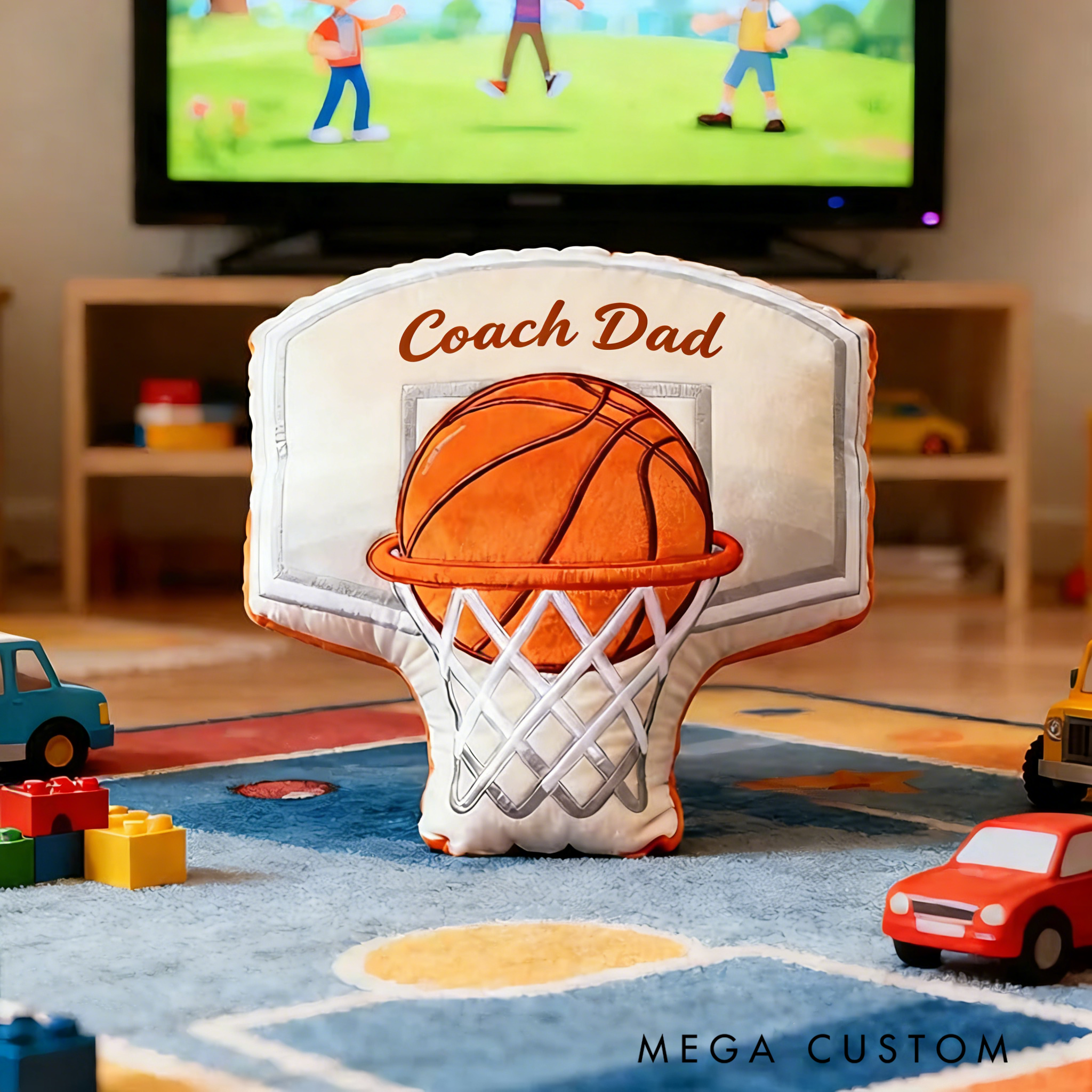 Personalized Graphic3DPrint Basketball Hoop Pillow with Custom Text for Basketball Lovers