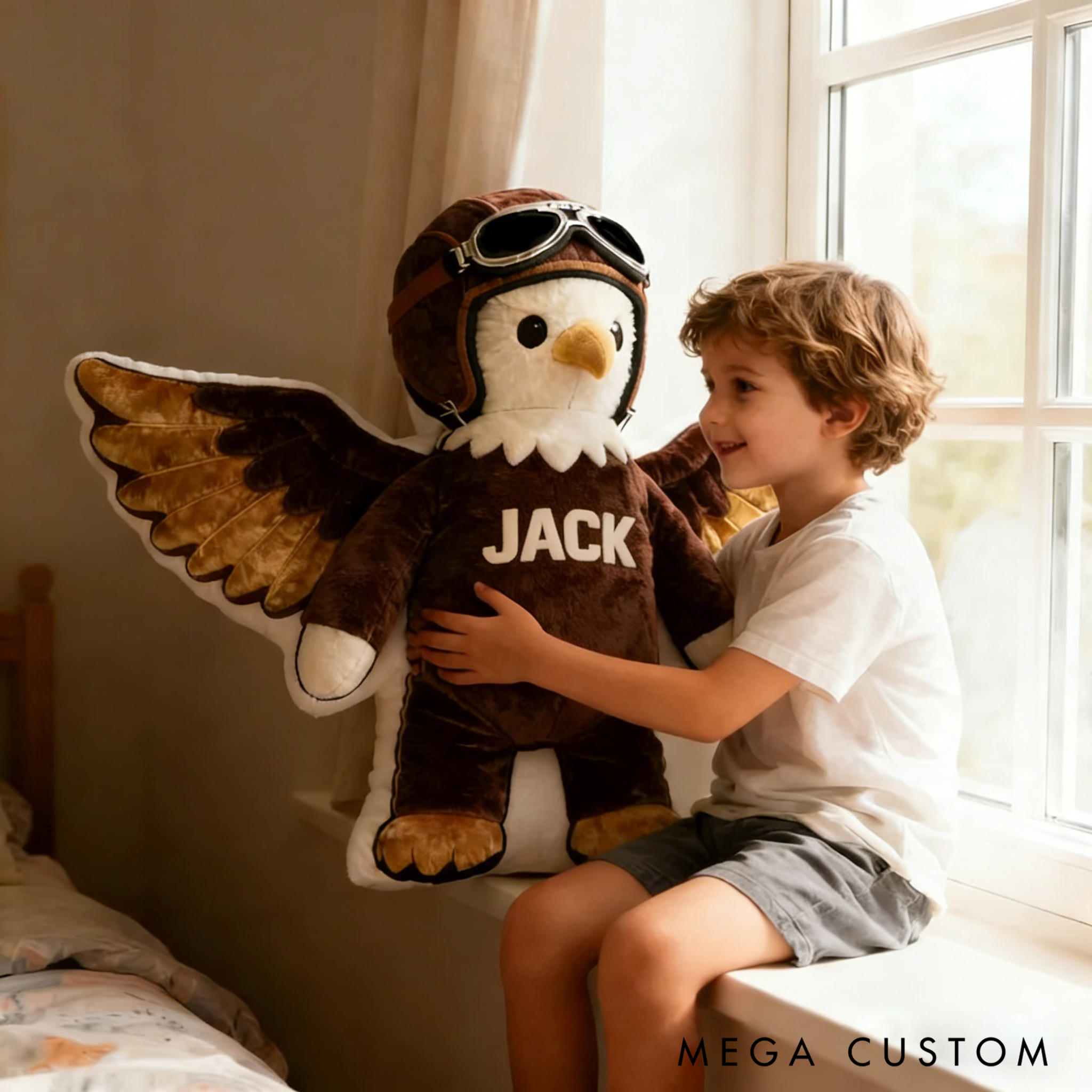 Personalized Mascots Pillow with Pilot Gear for Kids and Sport Lovers