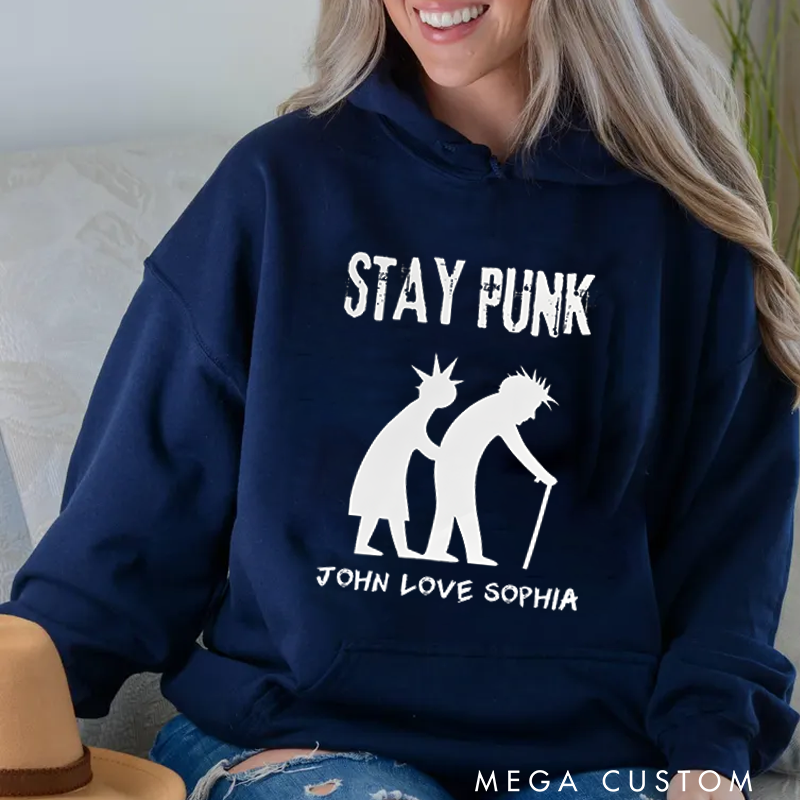 Personalized Classic Hoodies Stay Punk Forever Graphic T Shirt for Hardcore Punk Lovers and Music Enthusiasts Retro and Punk Style Fans Hoodie