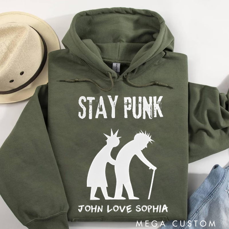 Personalized Classic Hoodies Stay Punk Forever Graphic T Shirt for Hardcore Punk Lovers and Music Enthusiasts Retro and Punk Style Fans Hoodie