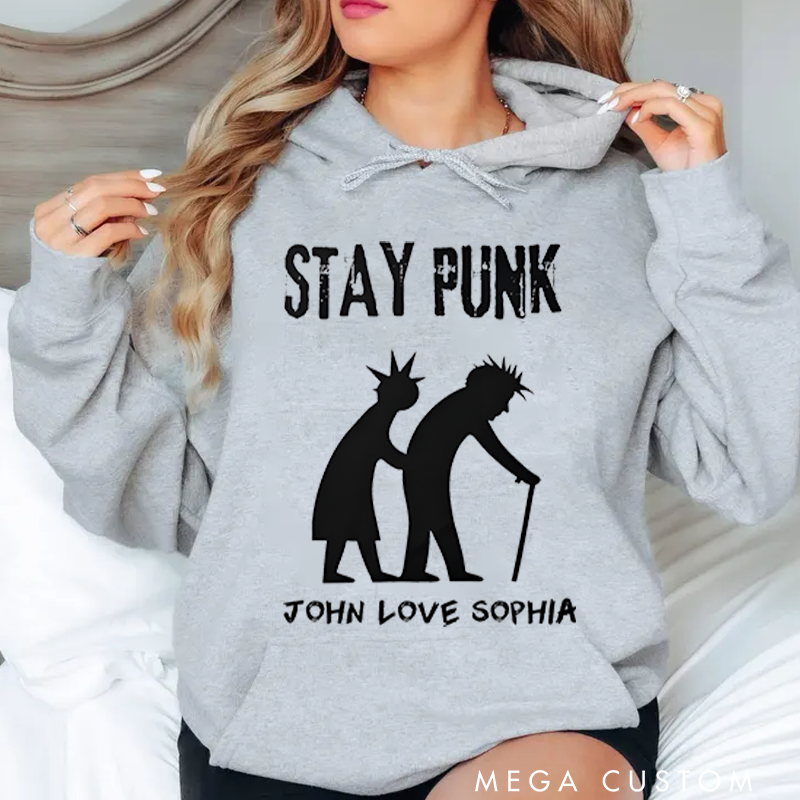 Personalized Classic Hoodies Stay Punk Forever Graphic T Shirt for Hardcore Punk Lovers and Music Enthusiasts Retro and Punk Style Fans Hoodie