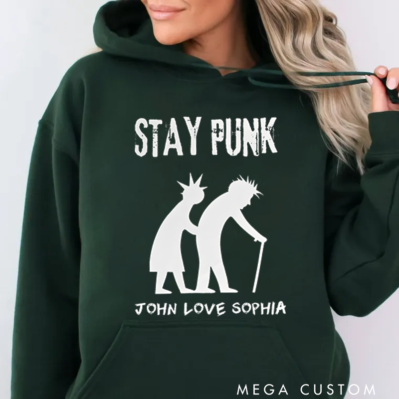 Personalized Classic Hoodies Stay Punk Forever Graphic T Shirt for Hardcore Punk Lovers and Music Enthusiasts Retro and Punk Style Fans Hoodie