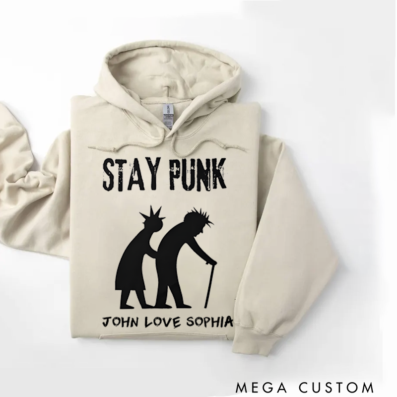 Personalized Classic Hoodies Stay Punk Forever Graphic T Shirt for Hardcore Punk Lovers and Music Enthusiasts Retro and Punk Style Fans Hoodie