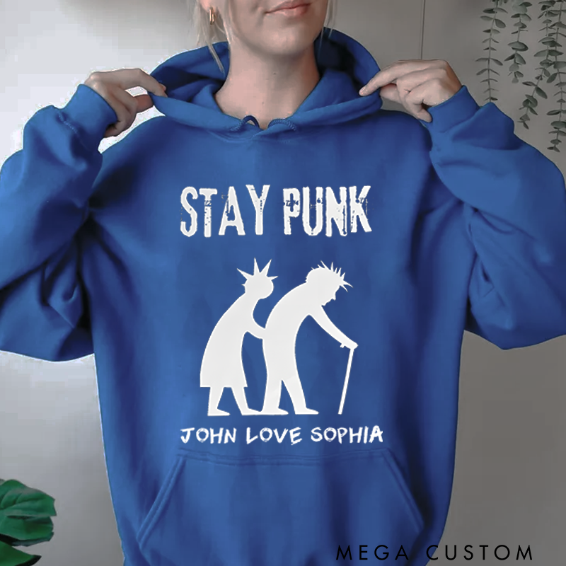 Personalized Classic Hoodies Stay Punk Forever Graphic T Shirt for Hardcore Punk Lovers and Music Enthusiasts Retro and Punk Style Fans Hoodie