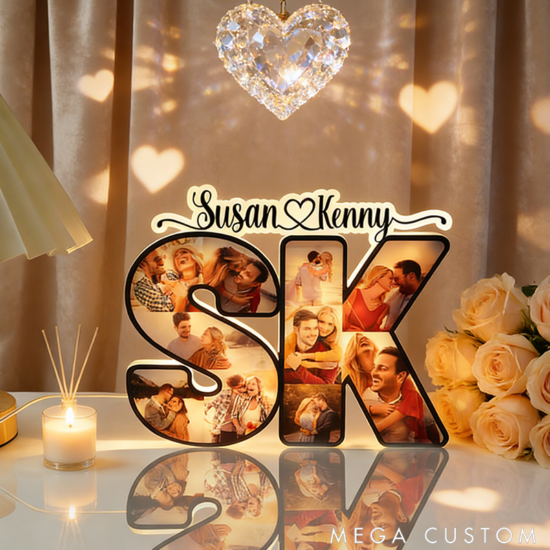 Personalized Acrylic Lamp with Letters and Names