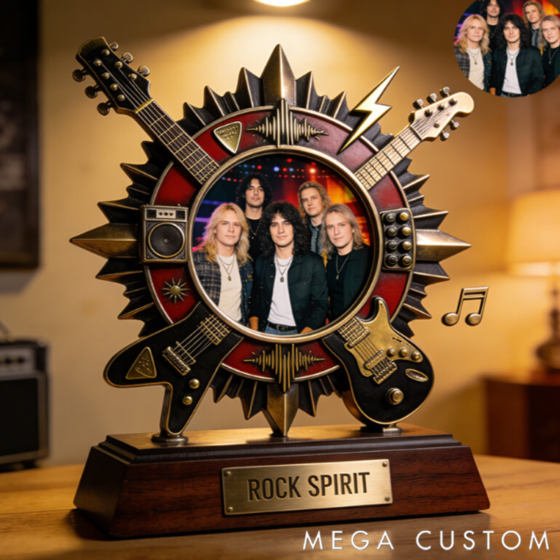 Personalized Rock and Roll Themed Commemorative Photo Frame/Display Piece Gift for Music Lovers