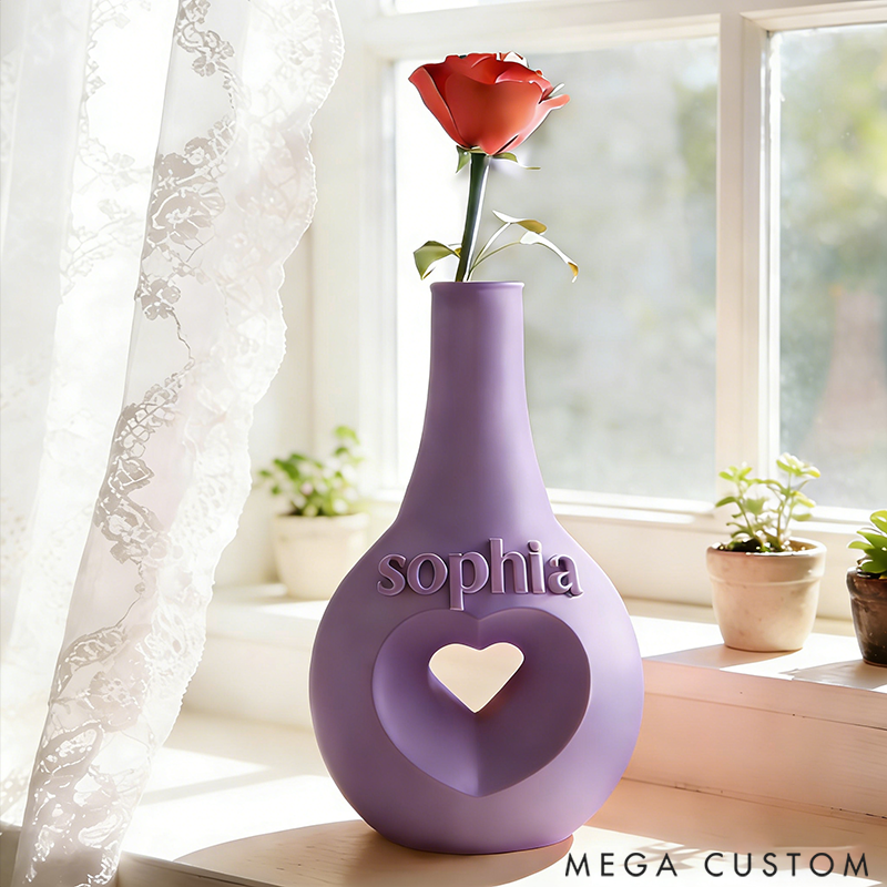 Personalized Hollow Heart Shaped Vase the Perfect Valentine's Day Gift