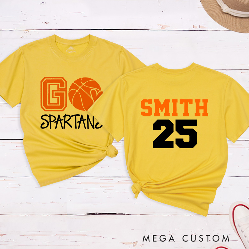 Personalized Basketball T-Shirt with Customizable Team Name Player Name and Jersey Number Perfect for Fans Players and Team Spirit