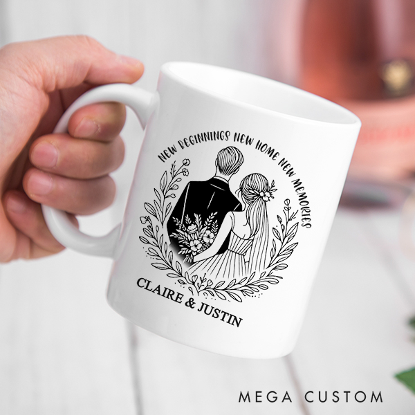 Personalized Mug Custom Coffee Mug With Name New Home New Beginning New Memories Wedding Gift Housewarming Gift New Home Gift for Couple