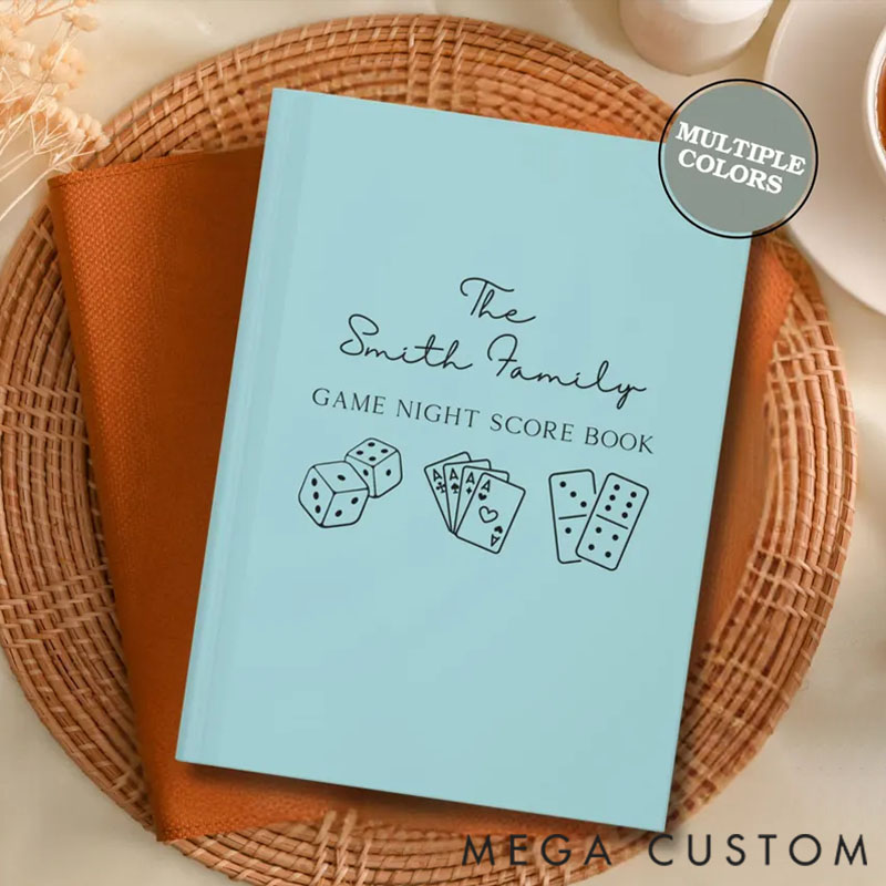 Personalized Score Book for Families Custom Family Game Night Gifts 