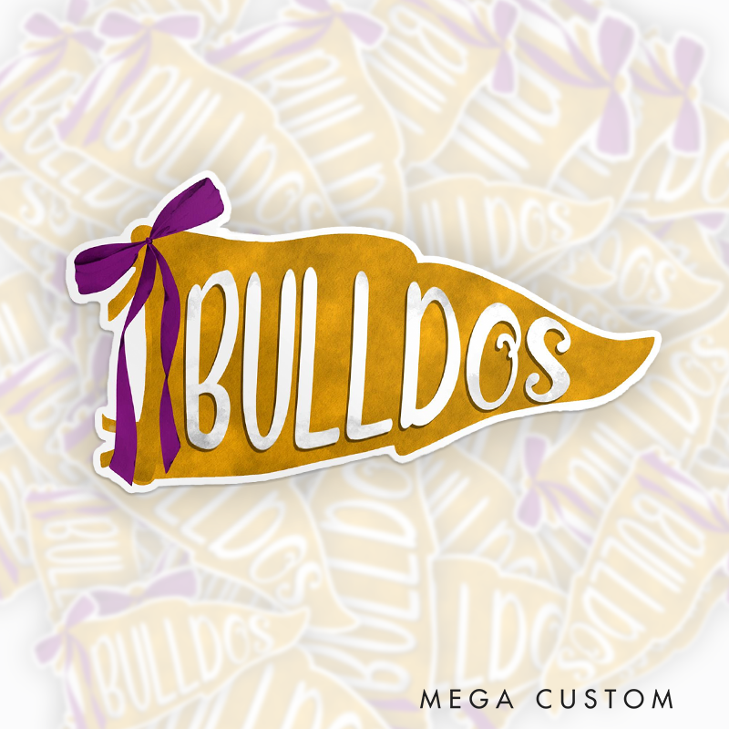Personalized Spirit Pennant Sticker with Custom Team Name and Colors for Player