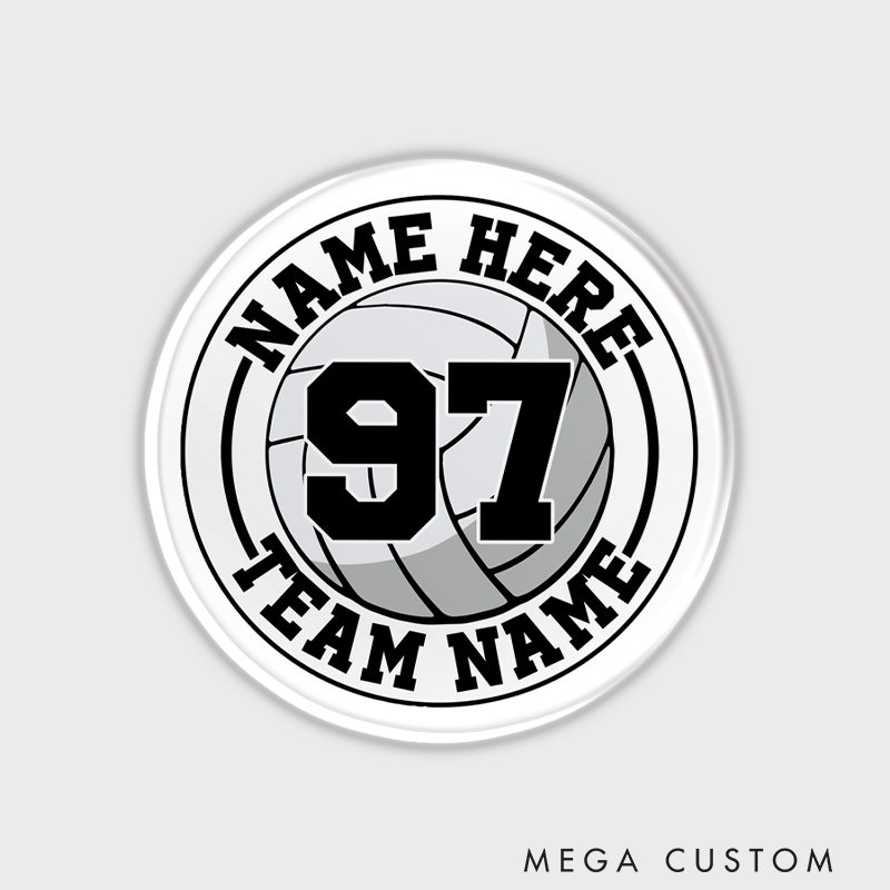Personalized Volleyball 3D Fridge Magnets with Custom Team Name, Player Name and Number for Game Day