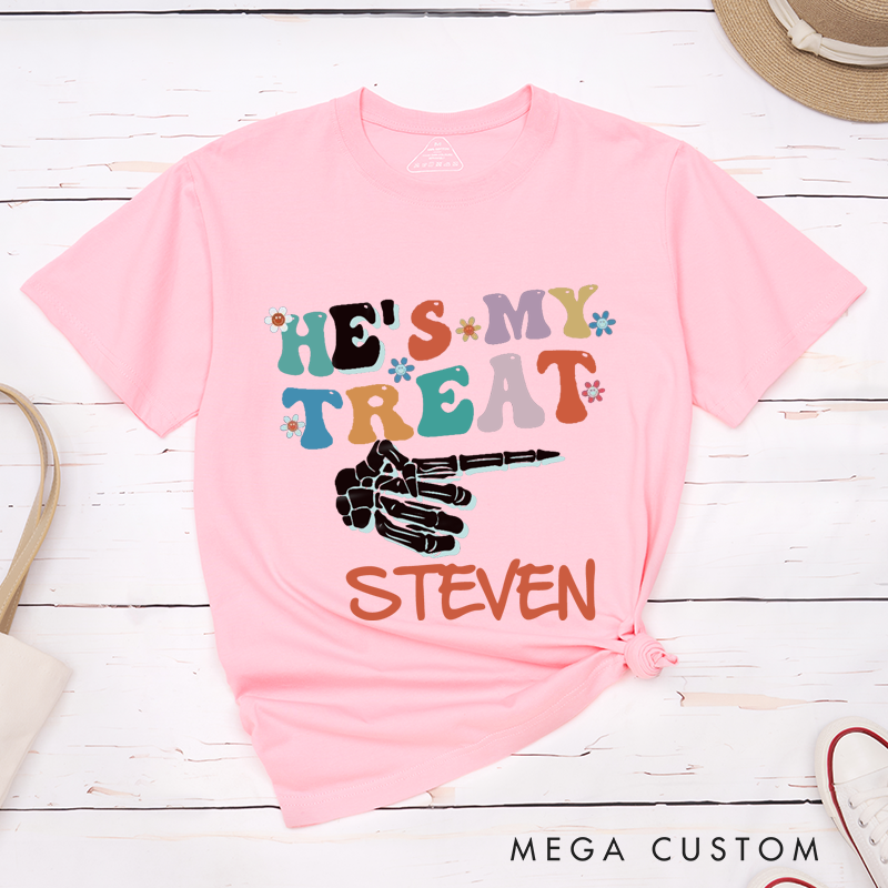 Personalized Couple Halloween Matching T-Shirt Trick or Treat Halloween T-Shirt