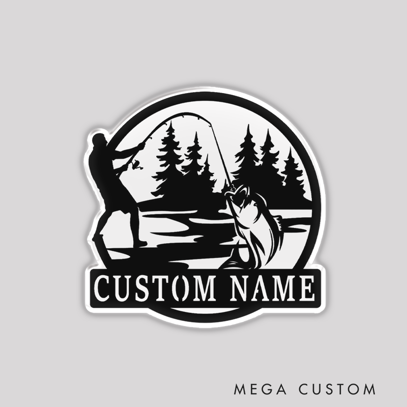 Personalized Fishing Themed Fridge Magnet Strong Magnetic Design Perfect for Home Decor Gifts and Fishing Enthusiast