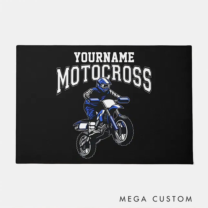 Personalized Motorcross Door Mat Custom Name Door Mat Gifts