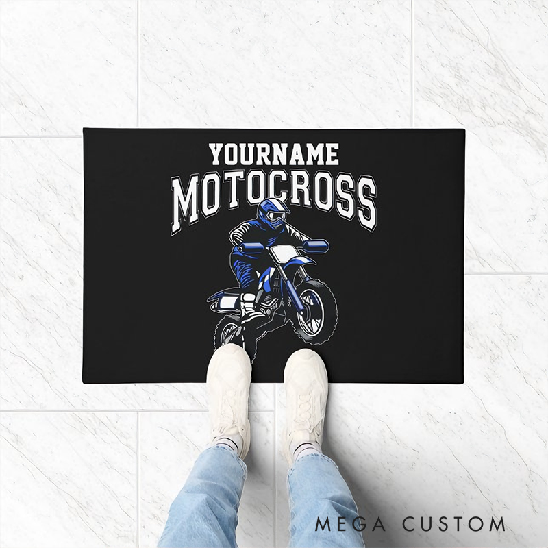Personalized Motorcross Door Mat Custom Name Door Mat Gifts