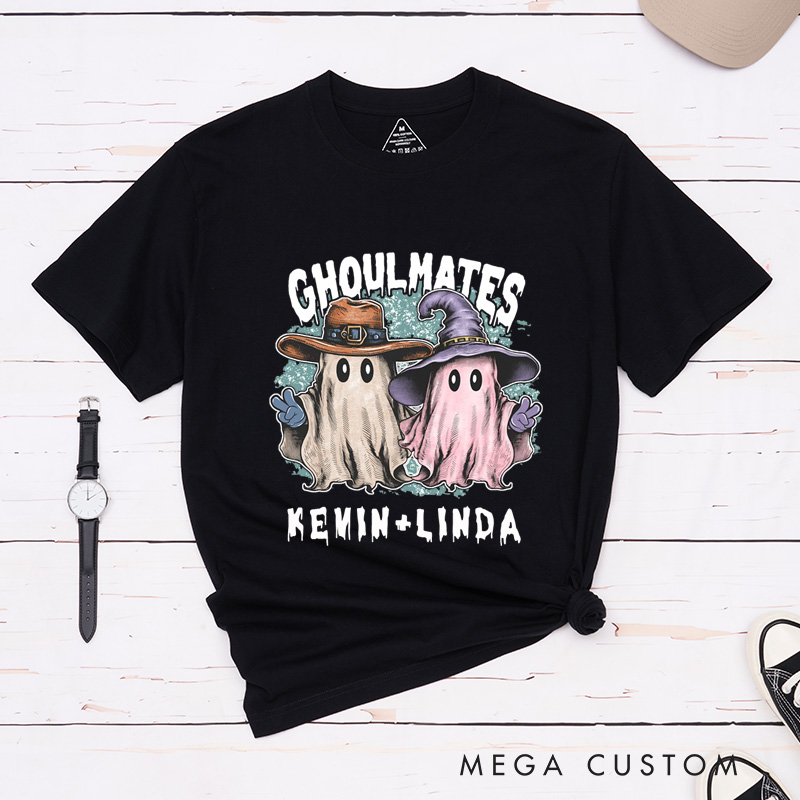 Personalized Ghost Soulmate Halloween Couple Matching T-Shirt Funny Ghost Couple Shirt