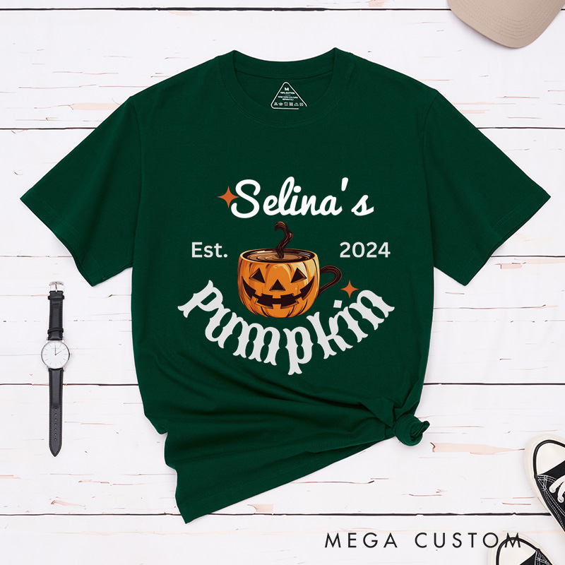Personalized Spice and Pumpkin Coffee Mug Couple Halloween Matching T-Shirt Funny Matching Halloween Shirt Gift For Him and Her 