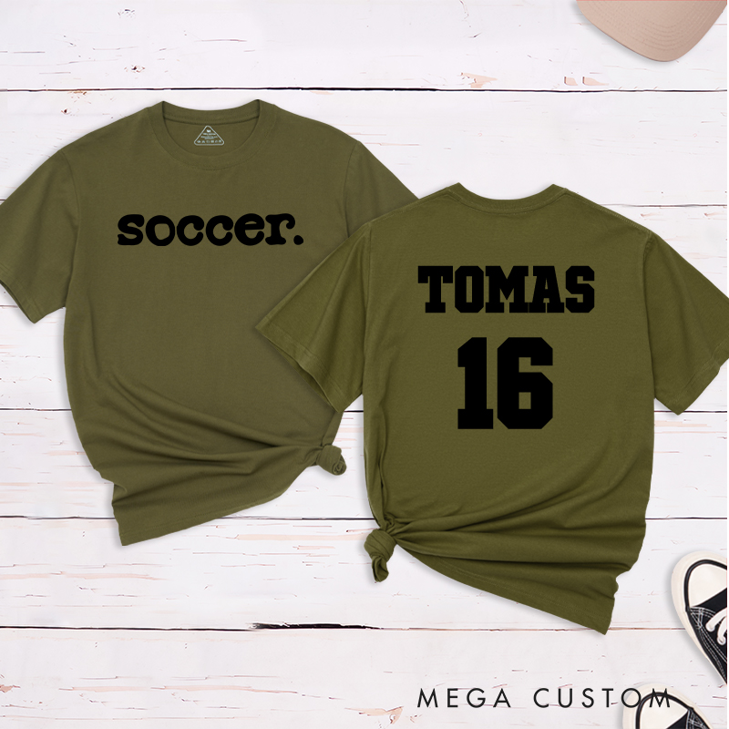 Personalized Minimalist Soccer T-Shirt with Custom Name and Number