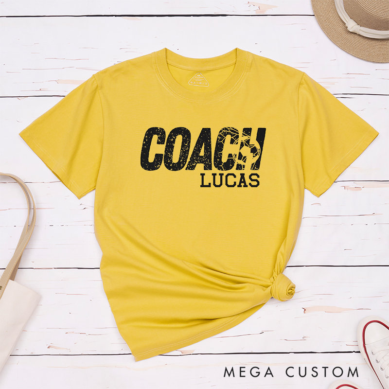 Personalized Coach Soccer T-Shirt with Custom Name 