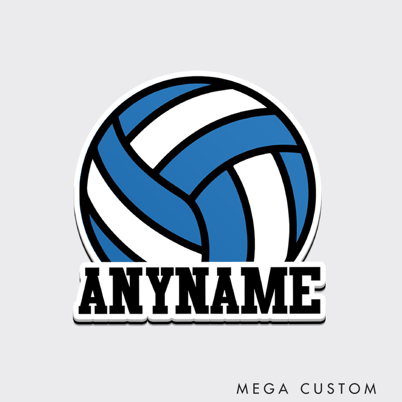 Personalized Volleyball Fridge Magnets Name Custom Your Name for Bold Ball Design