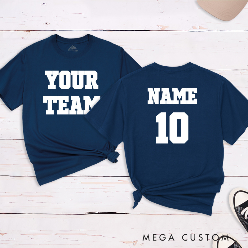 Personalized Sports T-Shirt with Custom Team Name and Player Name and Number 