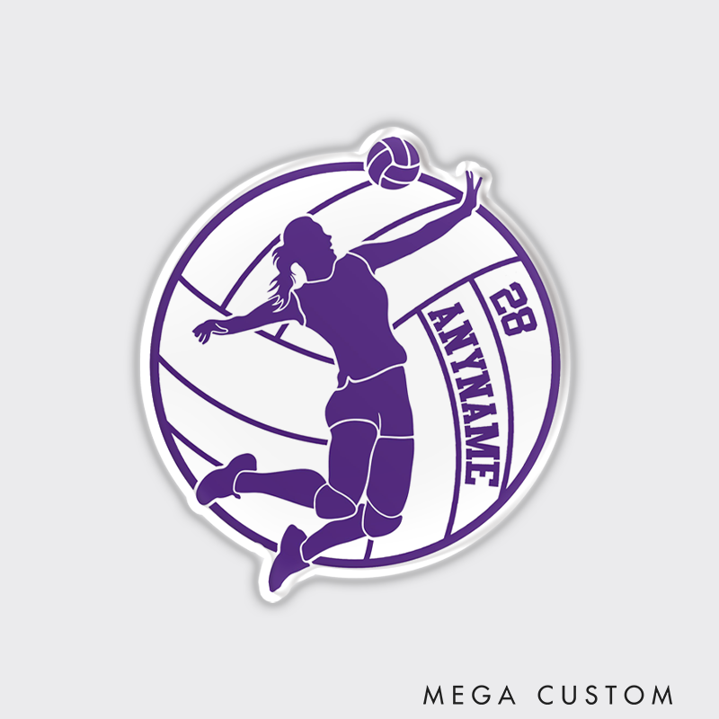 Personalized Volleyball Team Spirit Fridge Magnets with Custom Name and Number for Athletes and Fans