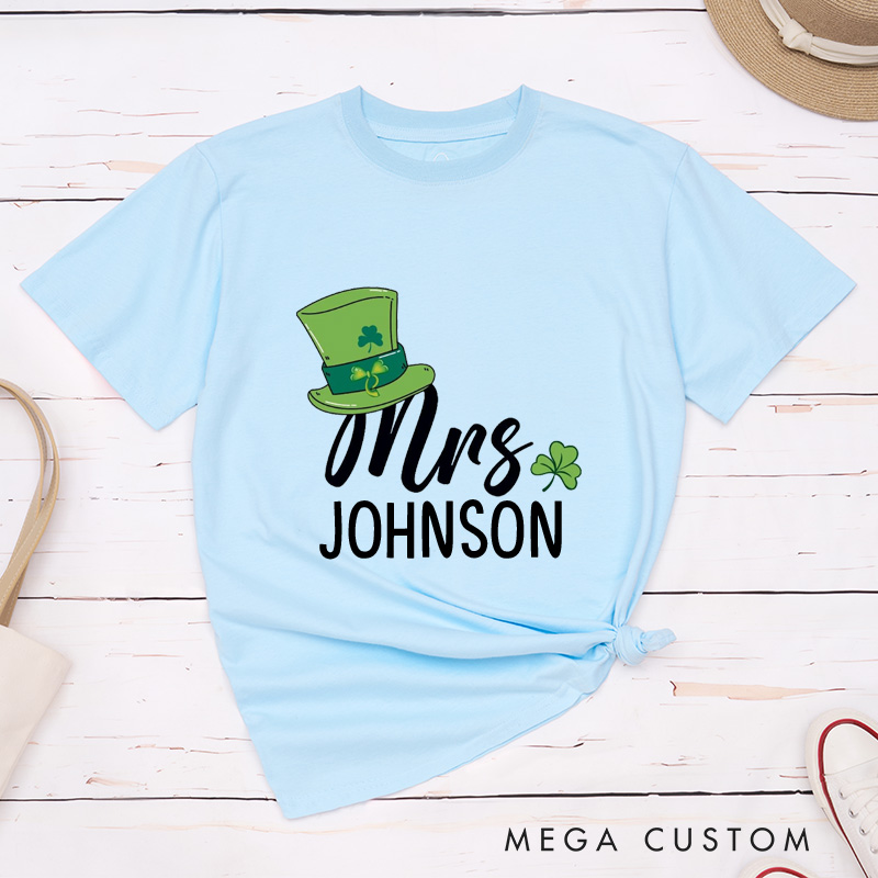 Personalized St. Patrick's Day Mr and Mrs Matching Classic T-Shirt 